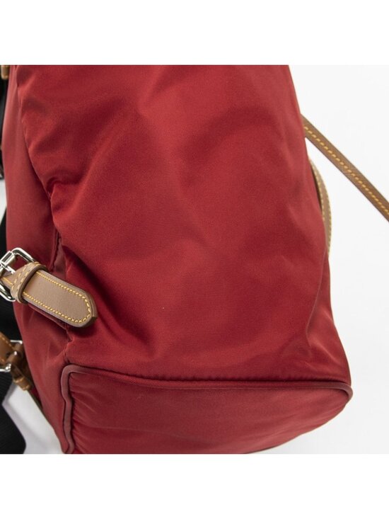 Prada Drawstring Backpack Red Tan Black Nylon Canvas main image 2